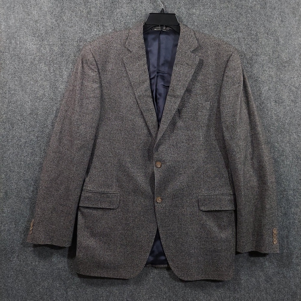 Jack Victor Blazer Mens 43l Gray Wool Check Tweed Sport Coat Lined Made Canada